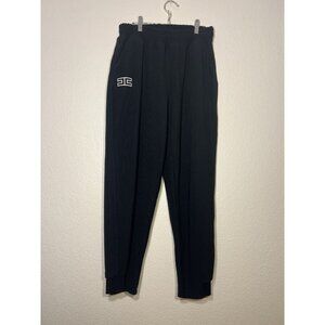 Elisabetta Franchi Black Large Ribbed Jogger Pants